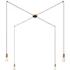 Image de creative cables - Spider - Lampe Suspension Multiple 4 Bras Made in Italy avec câble Textile et Finitions en métal - Monté, avec Ampoule, Bronze satiné
