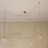 Image de creative cables - Spider - Lampe à suspension multiple à 3 chutes Made in Italy avec câble textile et abat-jour Drop