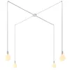 Image de creative cables - Spider - Lampe Suspension Multiple 4 Bras Made in Italy avec câble Textile et Finitions en métal - Kit Bricolage, sans Ampoule, Blanc