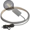 Image de creative cables Snake Eiva Elegant, Lampe d'extérieur portative, 5 m de câble Textile, Douille étanche IP65 et fiche - sans Ampoule, Gris Glacier
