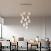 Image de creative cables - Suspension à 11 Bras avec XXL Rose-One rectangulaire 675 mm complète avec câble Textile et Abat-Jour en métal Ghostbell - Blanc Mat Dibond, avec Ampoule