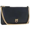 Image de Pinko Horizontal Flat Veau Soie, Sac Femme, Z99q_Noir-Antique Gold