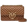 Image de Pinko Love One Mini DC Sheep Nappa Chevron, Sac Femme, L17q_Marron-Leone-Antique Gold