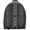 Image de Armani Exchange Sac à dos avec logo intégral pour homme, Noir/noir, taille unique