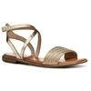 Image de Geox D Sozy Plus F Sandales plates pour femme, DK Gold/LT Gold, 40 EU