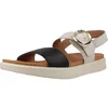 Image de Geox Femme D Xand 2s A Sandales compensées, Lt Sand Black, 38 EU