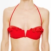 Image de La Perla - Haut de maillot de bain bandeau Ruffled Jade rouge 85 B