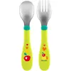 Image de Chicco Couverts en Acier Inoxydable, Couverts Enfants, Set Bouillie, Fourchette et Cuillère pour Enfants, en Acier Inoxydable, Facile à Porter, Set Sevrage Première Bouffe, 2 Pièces, 18M+, Vert