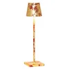 Image de Zafferano, Lampe Poldina Micro, Lampe de Table Rechargeable et Sans Fil avec Contrôle Tactile, Lampe d'Intérieur, Dimmer 2200-3000 K, Hauteur 27,5 cm, Couleur Rouge - Feuille d'Or Craquelè