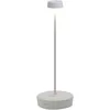 Image de Zafferano, Swap Pro, Lampe de Table Rechargeable et Sans Fil avec Contrôle Tactile, Convient pour le Salon et l'Extérieur, Variateur à Étape, 2200-3000 K, Hauteur 29 cm, Couleur Blanc