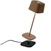 Image de Zafferano, Lampe Ofelia, Lampe de Table Rechargeable et Sans Fil avec Contrôle Tactile, Utilisable également comme Lampe d'Extérieur, Dimmer 2200-3000 K, Hauteur 29 cm, Couleur Corten