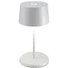 Image de Zafferano, Lampe Olivia Mini, Lampe de Table Portable et Rechargeable avec Contrôle Tactile, Adaptée pour le Salon et l'Extérieur, Dimmer 2200-3000 K, Hauteur 22 cm, Couleur Blanc