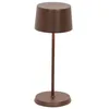 Image de Zafferano, Lampe Olivia Micro, Lampe de Table Rechargeable Sans Fil avec Contrôle Tactile, Convient pour Salon et Extérieur, Variateur, 2200-3000 K, Hauteur 20 cm, Couleur Corten