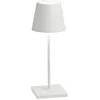 Image de Zafferano, Poldina Pro Mini, Lampe de Table Rechargeable et Sans Fil avec Contrôle Tactile, Utilisable également comme Lampe d'Extérieur, Dimmer 2200-3000 K, Hauteur 30 cm, Couleur Blanc