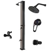 Image de FRANKYSTAR Douche solaire de jardin en PVC. Douche à chauffage solaire d'extérieur, robinetterie en acier satiné. 20L / 35L / 40L (40, Bronze)