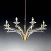 Image de Metallux Lustre ICARO avec verre cristal à 8 lampes, doré