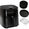 Image de Haier Air Fryer XXL I-Master Serie 5 Friteuse Sans Huile, Capacite 7L jusqu'à 6 personnes, Fenêtre de Contrôle, Cuisson à l'Air Chaud, Décongélation, Yaourt, Noir, Avec Ensemble d’Accessoires