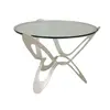 Image de Arti & Mestieri Arti e Mestieri NINFA 0646 C16 Table contemporaine d'origine en Argent, Métal, D 65 cm H 50 cm