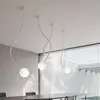 Image de Karman Plafonnier Moony, blanc, Ø 15 cm, hauteur 140 cm, verre