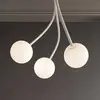 Image de Karman Plafonnier Moony, blanc, à 3 lampes, hauteur 150 cm, verre