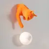 Image de Karman Applique murale Maoo, céramique orange, verre, figurine de chat