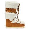 Image de Moon Boot pour femme. 80D1402610 Bottes en cuir LAB69 Crème avec peau de mouton marron (39/41), Lacets, Casuel, Neige
