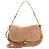 Image de Coccinelle Cuir sac à épaule bandoulière Magie Suede Handbag Skin marron clair