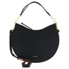 Image de Coccinelle Cuir sac à épaule bandoulière Sunup Handbag Double Grainy Leather Noir/Cognac