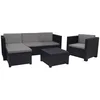 Image de Shaf Salon Set Mobilier extérieur, jardin, terrasse, piscine, balcon, couleur graphite, fabriqué en Espagne avec matériaux recyclés 4 pièces