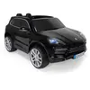Image de Voiture Électrique Enfants +3 Ans Porsche Cayenne S a Batterie 12V - Accélérateur à Pédale + Sièges en Cuir + Télécommande + Marche Arrière + Lumières LED + Sons + 6 km/h + Noir - INJUSA