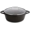 Image de Valira 4141/25 Cocotte Haute Premium de 24 cm fabriqué en Espagne, en Fonte d'aluminium avec Anti-adhérent écologique renforcé, apte pour l'induction, coulé, Noir, Ø24 cm
