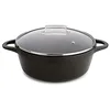Image de Valira 4142/25 Cocotte Haute Premium de 28 cm fabriqué en Espagne, en Fonte d'aluminium avec Anti-adhérent écologique renforcé, apte pour l'induction, Noir, Ø28 cm