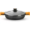 Image de BRA Efficient | Faitout Bas 28 cm , Fonte D'Aluminium, avec Antiadhésif Platiunm Plus sans PFOA, avec Couvercle en Verre et Anses en Silicone Démontables, Tous Feux Dont Induction