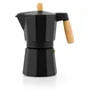 Image de BRA Market | Cafetière 9 tasses (425 ml), corps en aluminium, poignée et bouton en bois de hêtre naturel, pleine induction, compatible tous feux dont induction