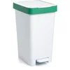 Image de TATAY Poubelle de Cuisine Smart, Capacité 25L, Pédale Rétractable, Polypropylène, Sans BPA, Sac Poubelle 30L. Vert. Dimension 26 x 36 x 47cm