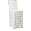 Image de TATAY Panier à Linge 55L | Sac Intérieur Lavable Inclus | Montage Facile en 5 Minutes | Polypropylène Résistant | Design Moderne et Élégant | Corbeille Effet Bois | 34 x 34 x 58 cm - Blanc