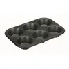 Image de Plaque 6 muffins - IBILI - Métal antiadhérent - 26 x 18 x 3.2 cm - Noir