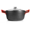 Image de IBILI - Casserole Excellent titanio en fonte d’aluminium, couvercle en verre et poignées en silicone, 20 cm, Antiadhésif, Compatible avec l’induction
