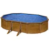 Image de Gre KIT500W Pacific - Piscine Hors-Sol en Acier, Piscine Ovale avec Structure en Acier Imitation Bois. Piscines Hors-Sol pour Jardin, 500x300x120 cm