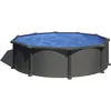 Image de GRE - Kit Piscine hors sol acier ronde grise anthracite - Ø480 x H132 (Livrée avec filtre à sable + échelle)