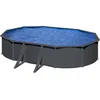 Image de GRE - Kit Piscine hors sol acier ovale grise anthracite - 527m x 327m x H: 122m (Livrée avec filtre à sable + échelle)