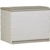 Image de PLASTIKEN Coffre 260L Intérieur/Extérieur Fonctionnel et Esthétique Cadenassable avec Roulettes Beige