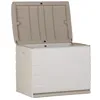 Image de PLASTIKEN Coffre cadenassable avec roulettes - 190 L - Fonctionnel et esthétique - Beige