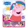Image de Cefa Toys - Activités Giga Block 5 en 1 Peppa, 25 feuilles de coloriage FSC, 8 peintures à la cire, 5 marqueurs, 5 aquarelles et feuilles d'autocollants amovibles. Convient aux enfants à partir de 3