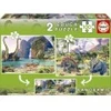 Image de Educa 2 Puzzles - Panoramic Dino World