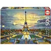 Image de Educa - Tour Eiffel Puzzle 500 pièces Adulte | Illustration Paris France Monument| 48 x 34 cm | Dès 11 Ans (19621)