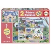 Image de Educa - Ensemble de 2 Puzzles pour Enfants avec 100 pièces Pleines de détails de l'extérieur et de l'intérieur | Maison à l'extérieur/à l'intérieur. Mesure: 40 x 28 cm. Recommandé de 6 Ans (19957)
