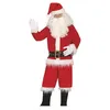 Image de GUIRMA | Costume de Clown Luxe (54-56/XL) - Barbe, Veste, Ceinture, Bonnet, Gants, Pantalon et Jambières - Tenue de Père Noël pour Nouvel An - Idéal pour Homme Adulte - Rouge et Blanc