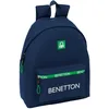 Image de safta Benetton Green Day Pack pour enfant, sac à dos pour enfant, qualité et résistance maximale, confortable et polyvalent, 33 x 15 x 42 cm, bleu marine, M, Décontracté