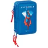 Image de safta Superman Trousse d'école avec 37 utiles Inclus Trousse pour Enfant de 5 à 14 Ans, Confortable et Polyvalent, qualité et résistance, 12,5 x 5,5 x 19,5 cm, Bleu, M, décontracté, Bleu, M